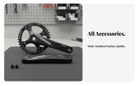 Mountain Bike Crankset High-Strength Aluminum Alloy Mountain Bike Crank Arm Set Narrow-Wide Tooth Profile Mountain Bike Crank Arms for Cyclists