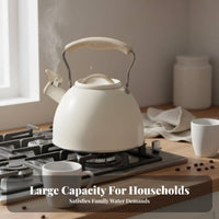 3L Stainless Steel Kettle European Design Whistling Tea Kettle Stovetop Water Boiler Clear Whistle Notification Traditional