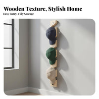 Baseball Cap Display Rack Space Saving Wall Mounted Hat Rack Easy Installation Wooden Baseball Cap Holder for Homeowners, Closet, Bedroom, Living Room