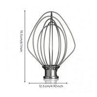 Stainless Steel Balloon Whisk Attachment 4.5 Qt Compatible Wire Whisk Attachment Silver Metal Egg Beater Whip Mixer Easy to Clean