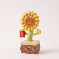 Floral Ornament Tabletop Floral Ornament Figurine Desktop Ornament with Base Yellow Figurine with Base Miniature