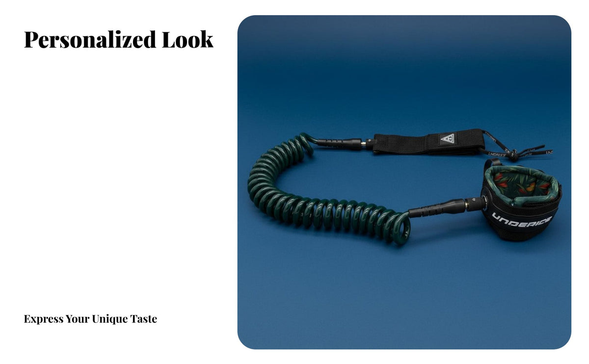 Coiled Wave Leash High-Stretch Coiled Stand-up Paddleboard Leash Wave Board Leg Rope Rotating Connector Wave Ing Safety Rope