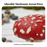 Resin Mushroom Statue Whimsical Resin Mushroom Figurine Nordic Design Miniature Toadstool Ornament for Gardeners, Kids, Desktop, Terrarium, Patio