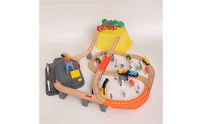 Electric Toy Train Track Playset Interlocking Wooden Train Set Elevated Allall-Inclusive for Children, Toddlers, Preschoolers, Playroom, Classroom, Daycare