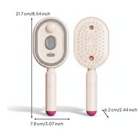 Type-C Charging Oval Steam Hair Brush Handheld Steam Hair Brush Single-Button Start Cushioned Massage Comb Portable