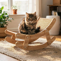 Sturdy Wood Frame Sisal Feline Scratch Board 2 in 1 Design Wooden Feline Scratcher