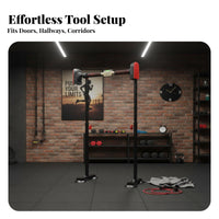 Enlarged Anti-Slip Base Adjustable Kids Pull-up Station Heavy Duty Steel No-Drill Doorway Chin-up Bar Multifunctional Bodyweight Training Station High Weight Capacity for Adults, Beginners, Women, Home Gym, Corridor, Small Areas, Garage