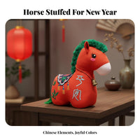 Year of the Horse Symbol Doll Good Luck Symbol Year of the Horse Stuffed Ie Blessing Souvenir Festive Atmosphere