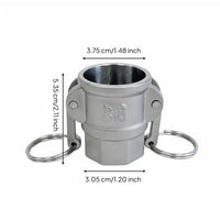 Type D Female Coupler Cam and Groove Coupling Heavy Duty Lever Lock Hose Fitting for Machinery Manufacturing, Automotive Industry