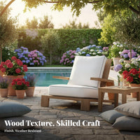 Woven Rope and Wood Furniture Set Waterresistant Woven rear Wooden Seating Set sun-resistant Outdoor Furnishing for Homeowners, Families, Patio, Balcony, Deck