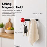 Tea Towel Hooks, Magnets Strong Hooks 2kg Capacity, No Drill Hangers for Fridge & Kitchen, Modern Minimalist Single Hook