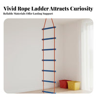 Anti-Slip Rungs Kids Climbing Ladder Easy to Grip Colorful Hanging Ladder Long-Lasting Outdoor Play Equipment Portable for Toddlers, Parents, Adults, Kindergarten, Playroom, Backyard, Adventure Gym