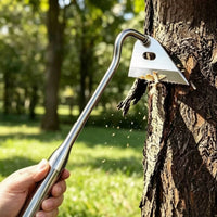Stainless Steel Bark Scraper with Triangular Blade Handheld Bark Scraper Curved Tool Heavy Duty for Arborists