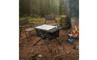 Foldable Folding Table Easy Assembly Textile Top Camp Table Sturdy Waterproof for Barbecue