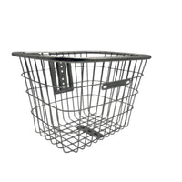 Reinforced Frame Metal Wire Bike Basket uncoveredTop Front Ride Cargo Basket Closely Spaced Rods Silver-White