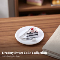 Realistic Intricacy Dollhouse Dessert Plate Handmade Look Miniature Cake Slice Set for Hobbyist S, Adults, Dollhouses, Miniature Scene S