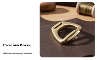Brass Foot Loop Buckle Polished Finish Equestrian Strap Adjuster Saddle Harness D-Loop Sturdy Duty Leathercraft Hardware