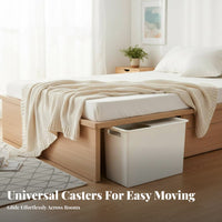 Wheeled Storage container Space-Saving Lidded Underbed Container with casters Stackable