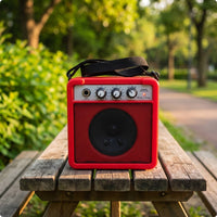 Mini Guitar Amplifier Powered Portable Practice Amp 5W Guitar Amplifier with Strap for Guitarists, Students