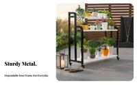 Indoor & Outdoor Use Multi-Tier Plant Stand Mobile with casters Multi-Tier Rolling Plant cart Freestanding Flower Pot Shelf Space-Saving for Gardeners, Apartment Dwellers, Homeowners, Balcony, Living Room, Garden, Corner