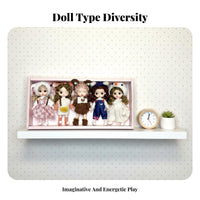5 Pieces 17cm Princess Doll Set Changeable Outfits Dress-up Doll Set children's Toy Poseable Frame Jointed Figure for Collectors