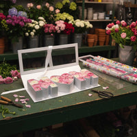 20 Pieces Window Flower Box Handle Ribbon Letter Flower Box Sturdy