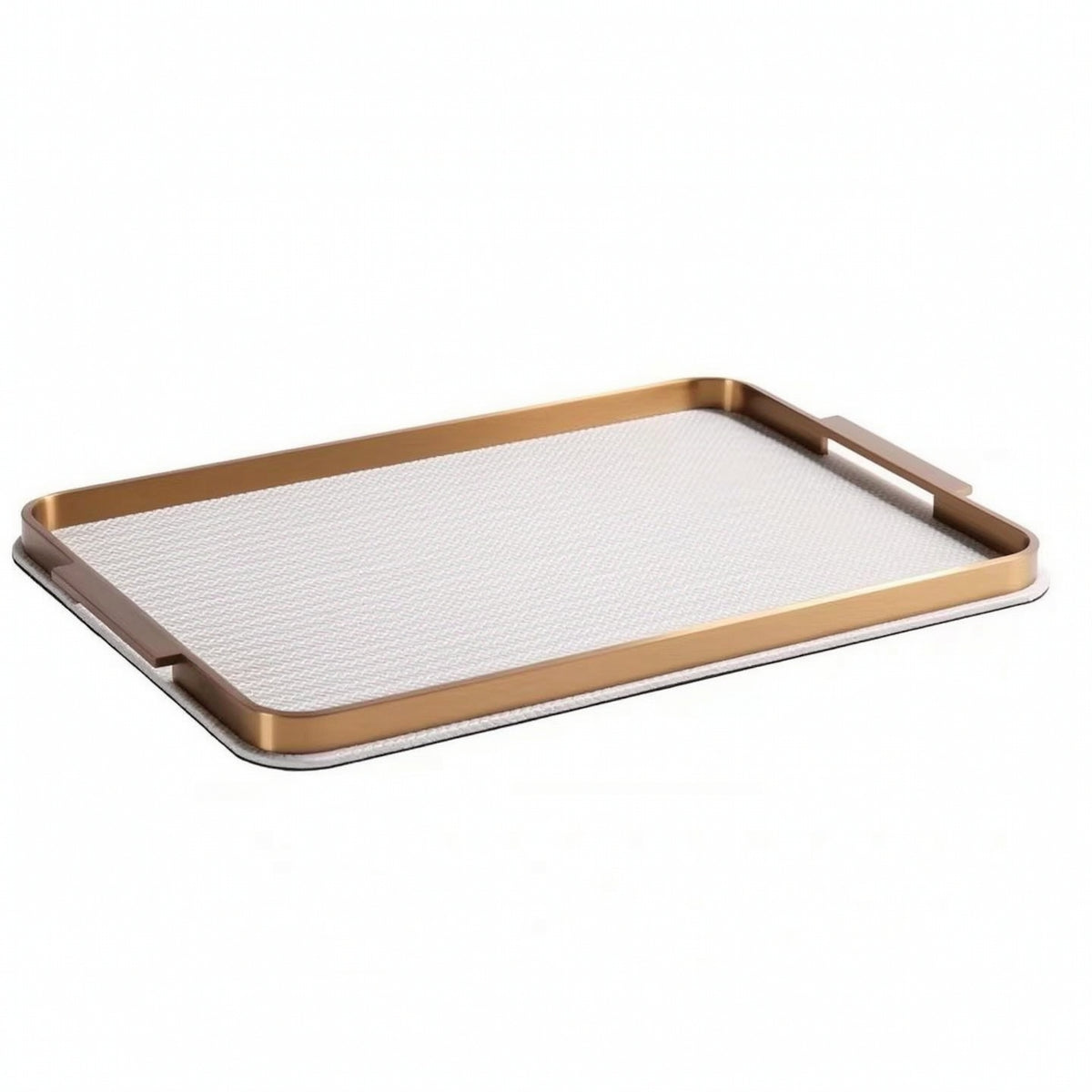 Metal Frame Tray Textured Tray with Handles Rectangular for Perfume Display