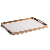 Metal Frame Tray Textured Tray with Handles Rectangular for Perfume Display