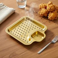 Easy to Clean Divided Condiment Tray Food Grade Divided Sauce Dish Heat Resistant Stainless Steel Sauce Dish Compact for Grilling, Restaurant