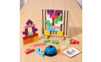 Pattern Block Game with Bell Double-Sided Block Puzzle with Bell Pattern Matching Puzzle Game Interactive Brain Teaser