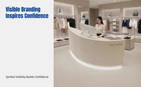Modern Minimalist Curved Reception Desk, Company, Salon, Boutique, Bar Counter