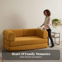 Fold-out Modular Floor Couch Transformable Design Foldable Floor Sofa Space-Saving Household Furniture for Students, Couples, Small Apartments