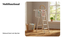 Foldable Ladder Clothes Rack Space-Saving Multi-Purpose Ladder Anti-Slip Climbing Equipment Portable for Homeowners, DIY Enthusiasts, Indoors, Balcony, Apartment, Kitchen