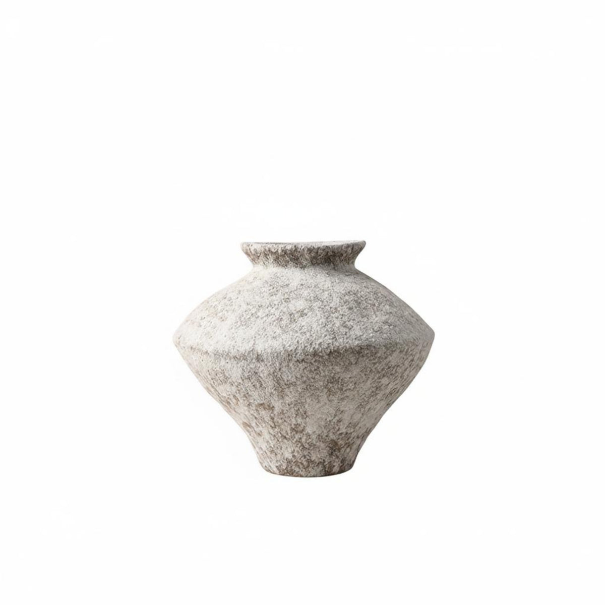 Sculptural Frosted Ceramic Vase Light Beige Rustic Vase
