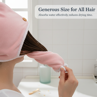 Dual-Layer Coral Fleece Hair Drying Towel Cap, Super Absorbent Quick Dry Turban