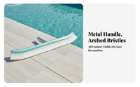 Dense Bristles Curved Edge Pool Brush Pole Connector Aluminum Pool Brush