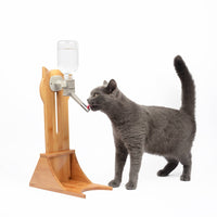 Vertical Slot Cat Head Water Stand Curved Base Pet Bowl Dispenser Stand