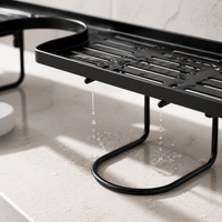 Faucet Storage Rack Bathroom Shelf No-Drill Washbasin Organizer for Sink or Mirror Cabinet