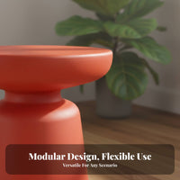 Round Plastic Coffee Table Waterproof Minimalist Coffee Table Living Room Furniture Stable Support Multi-Functional for Balcony