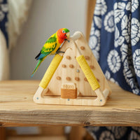 Tabletop Bird Stand Compact Wooden Parrot Stand Tabletop Bird Perch Stable Indoor for Parrots