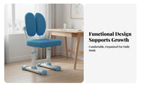 Kids Study Desk and Chair Set Large Work Surface Height Adjustable Student Desk Rounded Corners Ergonomic Children's Study Table for Students, Bedroom