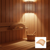 Heat Resistant Wooden Sauna Lamp Shade Anti-Glare Wooden Sauna Lampshade Long-Lasting Slatted Light Cover Prevents Overheating