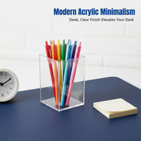 Acrylic Pen Holder, Transparent Storage Box, Desk Organizer for Students, Office, Dorm, Makeup Brush Holder