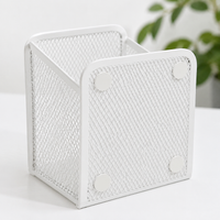 Magnetic Pen Holder, Metal Grid Design Pen Box, 9.5x6.8x12.5cm Magnetic Pen Organizer for Whiteboards, Office & Kitchen