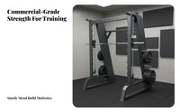 Guided Machine Commercial Grade Complete Guided Machine Heavy Duty Squat and Bench Press Rack for Bodybuilders, Beginners, Fitness Studio