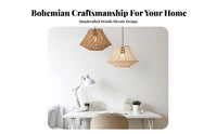 Woven Rope Lampshade Material Bohemian Pendant Light Shade Hollow-out Design Macrame Lamp Shade for Homestay, Living Room, Bedroom