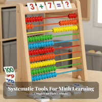 Early Education Educational Math Toy Effortless-Gliding Sliding Beads Wooden Abacus Parent-Child Interaction for Children, Toddlers