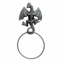Cast Metal Dragon Figure Towel Loop Easy Installation Gothic Design Towel Holder Space Saving Washroom Hardware for Kitchen