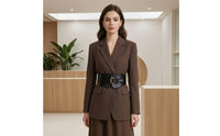 Chunky Wide Waist Belt Chic Wide Belt with Buckle Long-Lasting Waistband Secure for Dresses