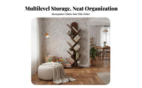 Floor Standing Tree Branch Bookshelf Unrestrictedstanding Bookcase Asymmetrical Shelves Storage Furniture Space-Saving for Book Lovers, Home Decorators, Apartment Dwellers, Living Room, Corner, Small Areas, Bedroom